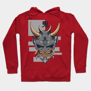 oni mask red samurai girl scary Hoodie